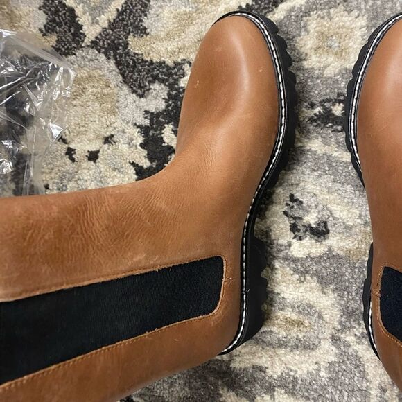 J. Crew Gwen lug-sole high-shaft Chelsea boots in leather Item BA187* - Picture 3 of 8